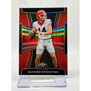2025 Leaf Metal Gunner Stockton Prismatic Red Refractor 19/25 SP Georgia QB